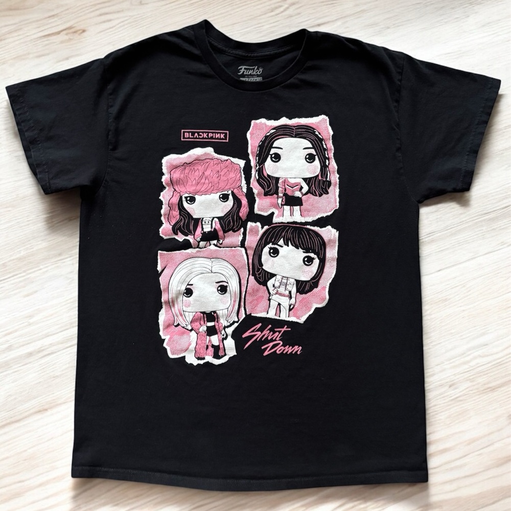 Funko Black Pink K Pop Black Crewneck T Shirt Cotton Size L YG Entertainment